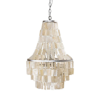 Lustre en forme de coquille fantaisie française, luminaire suspendu réglable en hauteur, lampe de plafond LED de luxe pour salon, salle à manger