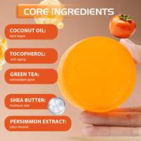 Persimmon Zuiverende Deodoriserende Zeepstuk 100G Massief Aluminiumvrij Parabenenvrij Sulfaatvrij Voor Antioxidant Glow Lichaamsvoetenverzorging