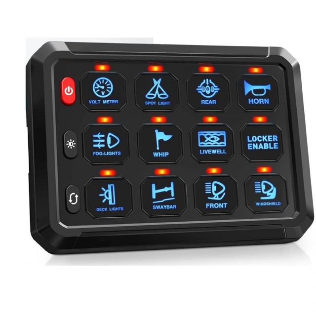 12V 24V Waterproof Rgb Universal 12 Gang Marine Led Touch Switch Panel Control for Cars Trucks Boats and Rvs