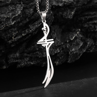 Pendentif Collier Perle Acier Inoxydable Islamique Musulman Zulfikar Imam pour Ali Épée Diamant Chaîne Serpent pour Cadeau Homme Pendentif