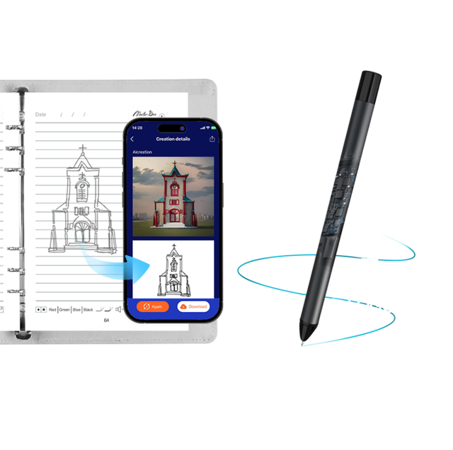 Masterben Ai Smart Digital Pen Sync Notebook Box And Pen AI Writing Painting Recording Pen With Logo Students Designer Business
