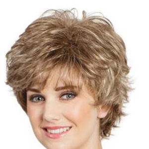 Freedom — perruque synthétique lisse avec <span class=keywords><strong>frange</strong></span> pour femmes, postiche <span class=keywords><strong>courte</strong></span> bouclée, à haute température, Cosplay, vente en gros - Product Image 1