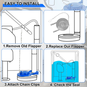 Kit de Repuesto para Válvula de Descarga de Inodoro, Piezas de Repuesto para Tanque de Inodoro, Válvula de Cierre Interna, Sello de Goma de Alto Rendimiento - Product Image 3