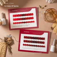 Ensemble de vernis à ongles gel 12 couleurs style Morandi avec fonction de scellement, couleurs unies rouge/rose/violet, nouveauté 2026