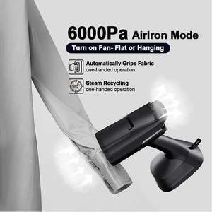Garment <b>Steamer</b> Portable High Power Steam Brush Dual Use Wet Dry Self Cleaning 6000pa Black - Product Image 4