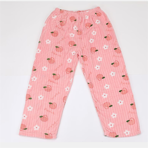 Pantalones de pijama cálidos de forro polar coral sueltos y bonitos para mujer, ropa de casa para adolescentes, pantalones de dormir para mujer al por mayor - Product Image 4