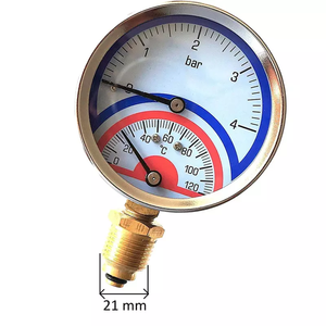 Mit Glycerin gefülltes Manometer Edelstahl gehäuse Temperatur Herkunft Kostenlose Silikon proben - Product Image 1