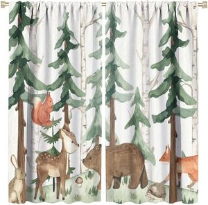 Tende per <span class=keywords><strong>Cameretta</strong></span> con Animali della Foresta, Tema Orso e Fauna Selvatica, Decorazioni per Finestre per Bambini, Soggiorno e Camera da Letto - Product Image 2