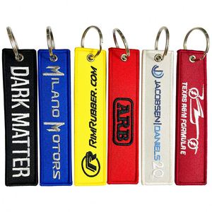 <b>Custom</b> Chain Hold Maker Embroidery Keychains Name Logo Embroidered <b>Key</b> Tags for Flight Clothing - Product Image 3