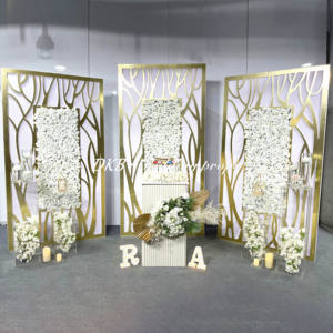 Precio bajo de fábrica Brunch personalizado soporte de boda telón de fondo marco dorado para decoración de fiesta - Product Image 4