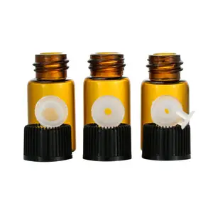 Bán Hàng Nóng Oud Dầu Chai Thủy Tinh 1Ml 2Ml 3Ml 5Ml Botol Kecil Kaca Ambar Tùy Chỉnh Nhỏ mẫu Thủy Tinh Màu Hổ Phách Nhỏ Thử Lọ Với Mũ