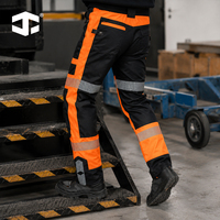 Pantalon de travail haute visibilité JIADE pour homme, pantalon cargo réfléchissant Ripstop, multi-poches, boucle pour marteau, vêtements de travail pour la construction et la circulation routière