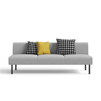 Modulares öffentliches Lounge-Sofa mit geraden und geschwungenen Modulen für Bürogebäude, Ausstellungshallen, Wartebereiche und kommerzielle Projekte