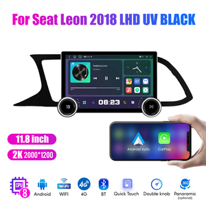 11,8 "Diamond Dual Knobs 2K QLED pantalla 2 Din Android Car Radio para Seat <span class=keywords><strong>Leon</strong></span> <span class=keywords><strong>2018</strong></span> LHD UV BLACK Stereo Android Auto Carplay - Product Image 3