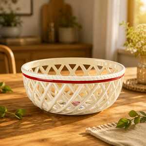 Cesto Portaoggetti <span class=keywords><strong>in</strong></span> <span class=keywords><strong>Ceramica</strong></span> Intrecciata, Cestini Artigianali per Pane e Frutta - Product Image 1