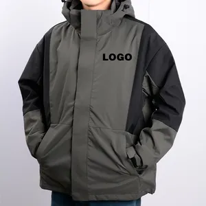 YinQu Men's Fashion Off-Shoulder Storm Jacket 3-in-1 Protected Windproof &amp; <strong>Waterproof</strong> <strong>Warm</strong> for Spring With Polyester Filling - Product Image 1