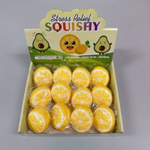 Lemon Ultra-Soft Squeeze Toy <b>Slow</b> <b>Rising</b> Sensory <b>Squishy</b> Fidget Toy Stretchable Cartoon Fruit Desk Decoration Glittery PU - Product Image 1