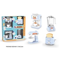Ensemble de jeu de cuisine pour enfants 4-en-1 avec lumières et sons, simulation d'appareils électroménagers miniatures, jeu de rôle éducatif, jouet cadeau