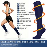 Chaussettes de compression en nylon et polyester de haute qualité, anti-ampoules, évacuant l'humidité, 20-30 mmHg, pour femmes et hommes, pour la circulation sanguine