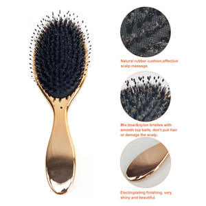 หวีแปรงขนหมูป่าผสมไนลอนสำหรับผู้ใหญ่ด้ามพลาสติกมันวาวแบบจีน - Product Image 2