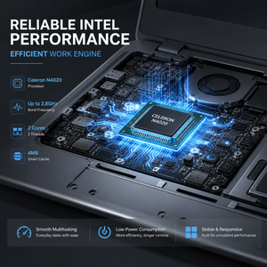 Laptop Nueva de 15.6 Pulgadas FHD IPS, Intel <span class=keywords><strong>Celeron</strong></span> <span class=keywords><strong>N4020</strong></span> de Doble Núcleo a 2.8GHz, 8GB de RAM, 256GB SSD, Windows 11, Notebook Empresarial - Product Image 3