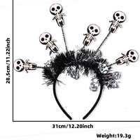 Ensemble de serre-têtes en guirlandes de Noël pour Halloween, serre-têtes fantaisie en forme de squelette/araignée/chauve-souris/citrouille/main, accessoires de déguisement pour enfants et adultes