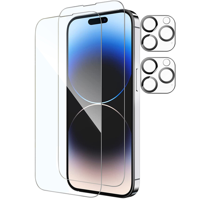 2 in 1 Clear Mobile Phone Tempered Glass Screen Protector Camera Lens Protector Film for iPhone 12 13 14 15 16 16E Pro Max Plus