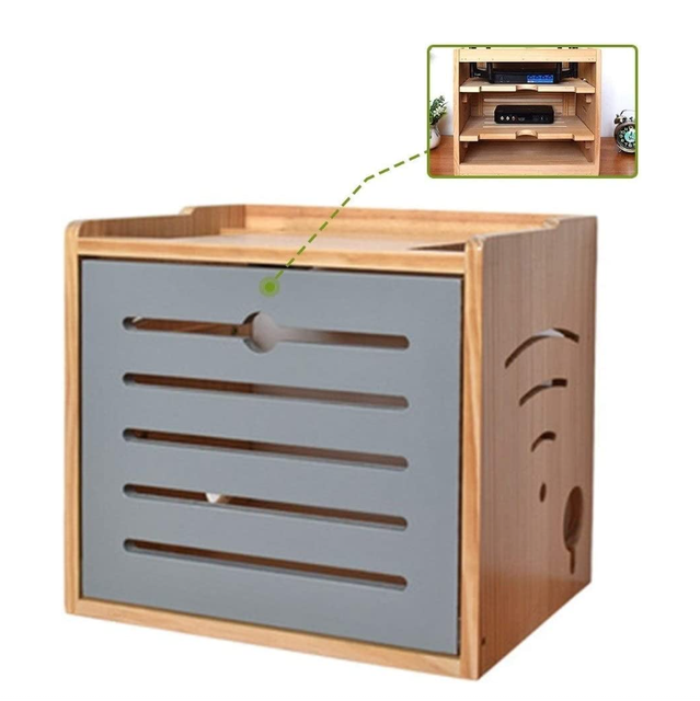 Living Room TV Wall Set-Top Box Power Strip and Cable Management Storage Box Router Storage Box