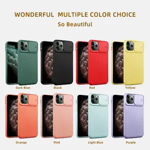 Full Shockproof Lens Slide Silicone Camera Protective Soft TPU Mobile Phone Case For Iphone 11 Pro Max X XR XS