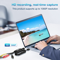 Convertidor de VHS a Digital, Tarjeta de Captura de Video USB, Adaptador 1080P, Entrada de Video RCA S, Graba Cintas VHS Antiguas, VCR, DVD a PC, Mac, Computadora