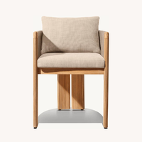 Table de chaise de salle à manger d'extérieur moderne Ensemble imperméable léger et durable en teck Construction Villa Jardin Restaurant Cour Hôtel
