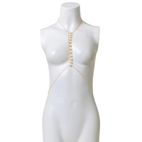 Chaîne de corps sexy de style européen et américain, pendentif en fausses perles, long collier à pampilles, chaîne de poitrine pour femme