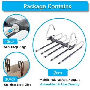 Groothandel Multifunctionele Magic Broekrek Jean Hangers Metalen Kleding Sjaal <span class=keywords><strong>Hanger</strong></span> Organizer Voor Kleding - Product Image 3