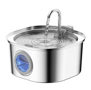 Dispensador de agua inteligente <span class=keywords><strong>para</strong></span> mascotas de acero inoxidable, cubo cuadrado con circulación automática de agua, alimentador de agua <span class=keywords><strong>para</strong></span> gatos y perros de gran capacidad. - Product Image 2