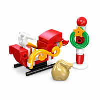 Ensemble de blocs de construction personnalisés pour traîneau de Noël, jouet de construction STEM personnalisé, briques DIY OEM, kit de modèle de vacances, cadeau pour enfants