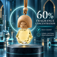 Diffuseur d'air de luxe pour voiture, flacon en verre facetté, bouchon en bois, cordon tressé, concentration de parfum à 60%, logo personnalisé, OEM ODM Dubaï