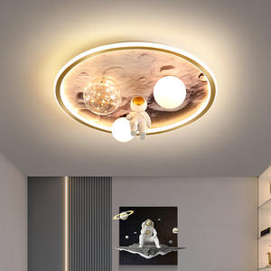 Lumière de chambre d'enfant astronaute <span class=keywords><strong>lampe</strong></span> de chambre de garçon dessin animé lune astronaute chambre lumière led plafonnier - Product Image 2