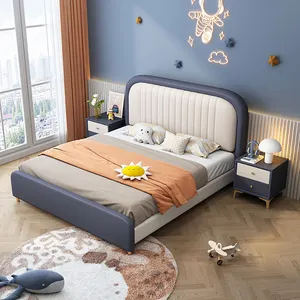 Thiết kế mới hiện đại Up-Bao da giường đồ nội thất phòng ngủ sang trọng trẻ em giường