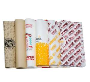 Papier d'emballage pour hamburger jetable, papier kraft, vente en gros, papier alimentaire personnalisé, résistant à la graisse, pour sandwich, hamburger - Product Image 5