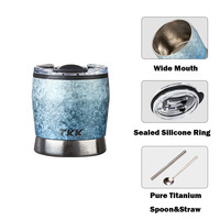 Mug de voyage isotherme en titane léger de 260 ml avec couvercle pour café, logo OEM, garde au chaud 6-12 heures
