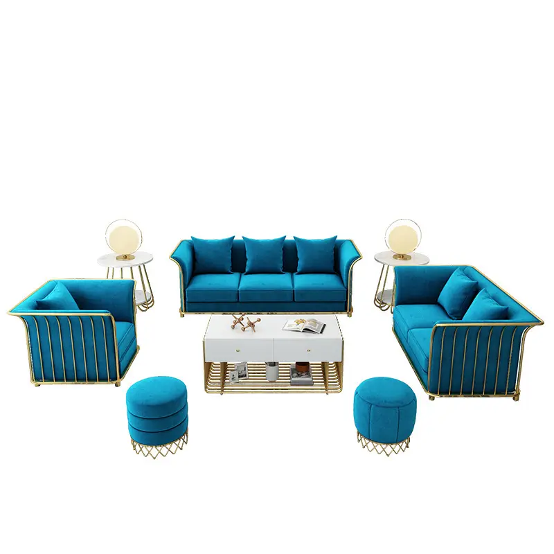 Işık lüks küçük daire kumaş kanepe oturma odası set İskandinav basit modern otel güzellik salonu resmi mobilya kombinasyonu