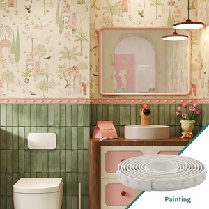 Bande décorative murale autocollante DIY, flexible, pour moulures, bordures, cadres <span class=keywords><strong>de</strong></span> <span class=keywords><strong>miroir</strong></span> et revêtements <span class=keywords><strong>de</strong></span> salle <span class=keywords><strong>de</strong></span> bain - Product Image 6
