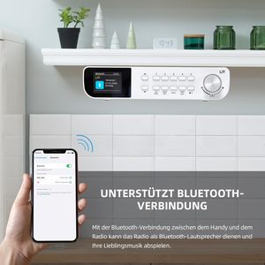 <span class=keywords><strong>Radio</strong></span> de <span class=keywords><strong>cuisine</strong></span> numérique dernière génération avec grand écran TFT, DAB/FM/Bluetooth, horloge et lampe torche intégrées, <span class=keywords><strong>radio</strong></span> domestique - Product Image 4
