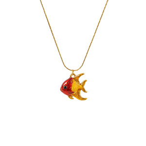 Nouveauté, collier minimaliste en acier inoxydable, pendentif mignon en forme <span class=keywords><strong>de</strong></span> poisson océanique, bijoux colorés à la mode pour femmes, bijoux quotidiens TGXL13023 - Product Image 6