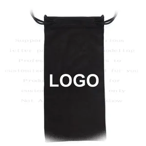 Bag Logo custom print holder Men's eyeglasses sun cover glasses soft cloth fabric microfiber packaging sunglasses pouch