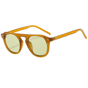 Lunettes de soleil tendance et abordables unisexe, monture ronde noire, protection UV400, charnière en métal, verres PC acrylique, modèle FH503394 de la marque Fashion Mi Nail FH, vente en gros - Product Image 1