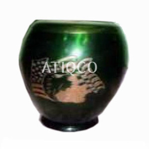 Urna impresa de metal Diseño personalizado Artesano Hecho a mano Acabado Memorial Urnas para adultos para un ser querido Suministros funerarios Urnas - Product Image 1