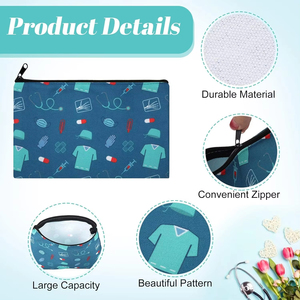 Wholesale <b>Nurse</b> Makeup Pouch Canvas Zipper Medical Nursing Student Travel Toiletry <b>Bag</b> <b>Nurse</b> Pattern Cosmetic <b>Bag</b> - Product Image 4