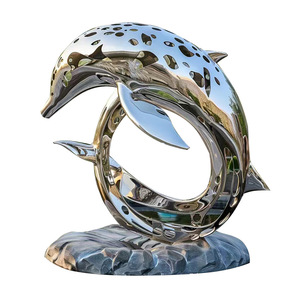 Grandes sculptures géométriques de lapins en fibre de verre pour l'extérieur, décorations animales de dessin animé sculptées en rond pour parcs et espaces verts - Product Image 5