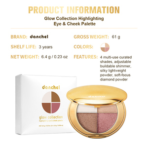 Palette de fards à paupières 4-en-1 en gros, hautement pigmentée, marque privée, avec paillettes, bronzants, illuminateurs, blush végétalien personnalisé, mignon et waterproof - Product Image 6